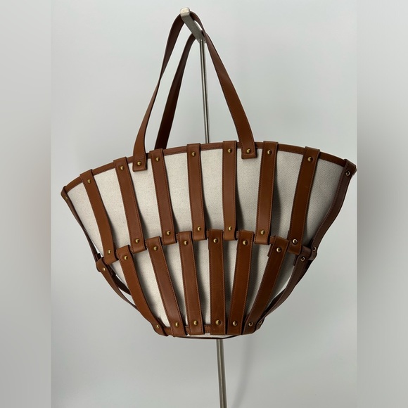 Saint Laurent YSL Panier Cutout Basket Tote Brown Cognac Caramel  $2990 - Picture 15 of 15